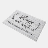 Segen unser nest rustikales Bauernhaus Laurel Fami Fußmatte (Schrägansicht)