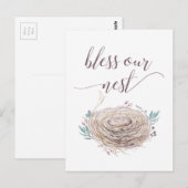 Segen unser Nest - rustikales, boho Chic Design Postkarte (Vorne/Hinten)