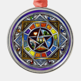 Segen von Elementen Premium Runde Ornament Aus Metall