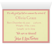 Segen von oben Baby in Wolken Ankündigung (Innenansicht Horizontal (Unten))