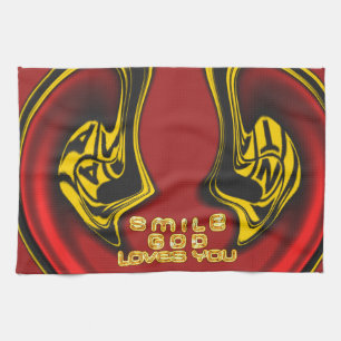 Segen von oben: Gottes Liebe spiritueller Gruß Geschirrtuch