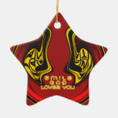 Segen von oben: Gottes Liebe spiritueller Gruß Keramik Ornament (Vorne)