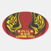 Segen von oben: Gottes Liebe spiritueller Gruß Ovaler Aufkleber (Vorderseite)