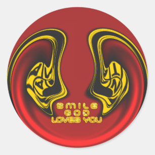 Segen von oben: Gottes Liebe spiritueller Gruß Runder Aufkleber