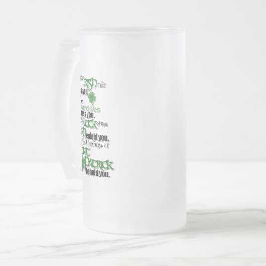 Segen von Saint Patrick Mattglas Bierglas (Vorderseite Links)