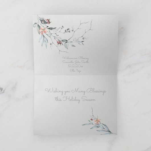 Segen Wasserfarbe Foto Wreath Karte (Innenseite)