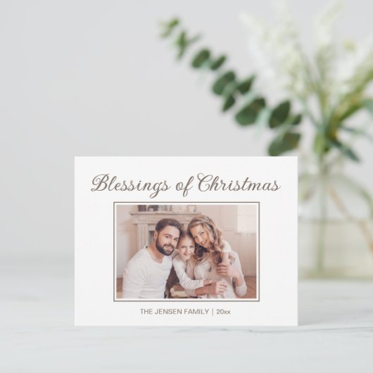 Segen Weihnachten Modernes Foto Feiertag Jahr (Stehend Vorderseite)