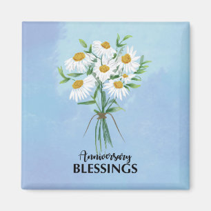 Segen zum Hochzeitstag Bouquet von Daisies Magnet