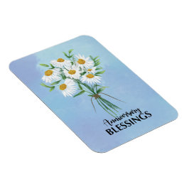 Segen zum Hochzeitstag Bouquet von Daisies Magnet