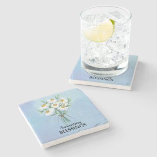 Segen zum Hochzeitstag Bouquet von Daisies Steinuntersetzer