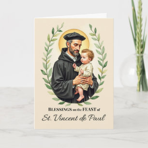 Segen zum St. Vincent de Paul Festtag Leafy Wrea Karte