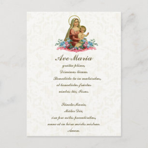 Segensreiche Jungfrau Maria Jesus Latein Vintage Postkarte