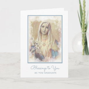 Segensreiche Jungfrau Maria Religiöse Florale Absc Karte
