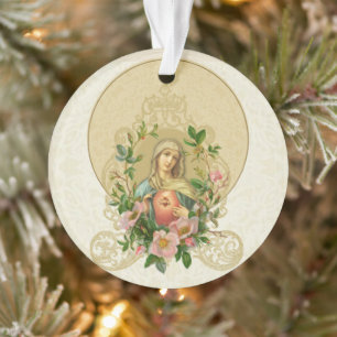 Segensreiche Jungfrau Maria Religiöse Vintage-Spit Ornament