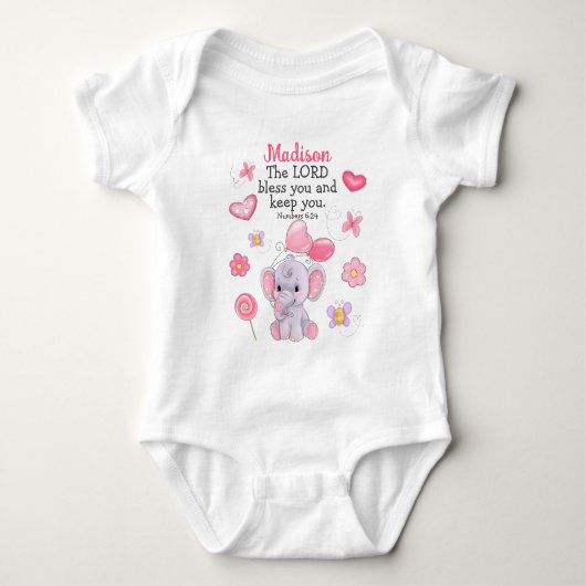 Segensschrift Baby-Mädchen-Body mit individuellem Baby Strampler (Vorderseite)