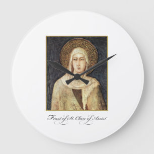 Segenswünsche zum Festtag der hl. Klara von Assisi Große Wanduhr