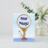 Segler mit Teleskopgrüßen Postkarte (Stehend Vorderseite)