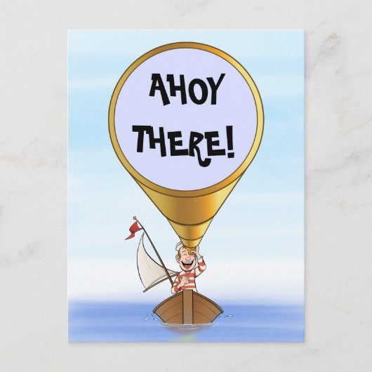 Segler mit Teleskopgrüßen Postkarte (Vorderseite)