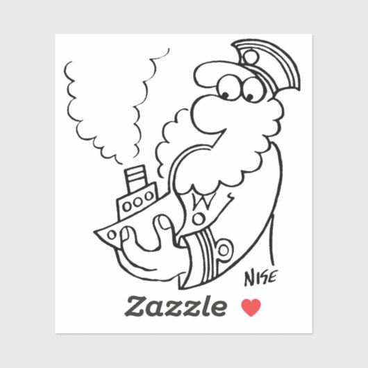 Segler rauchen eine schiffförmige Rohre. Funny Aufkleber (Blatt)