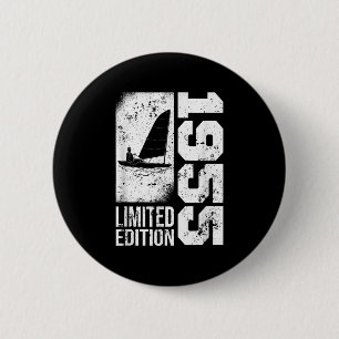 Segler Yacht-Segelschiffe Vintage 1955 Geburtstag Button