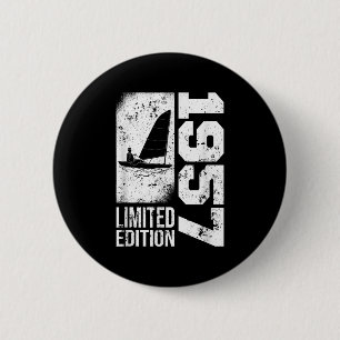 Segler Yacht-Segelschiffe Vintage 1957 Geburtstag  Button