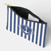 Seglerleben, Kobaltblauer Streifen & Anker Zubehörtasche (Offen)