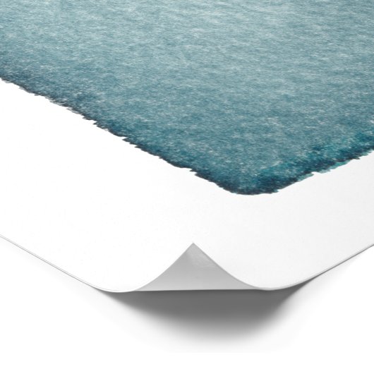 Segmented Cool Hues Watercolor Art Poster (Ecke)