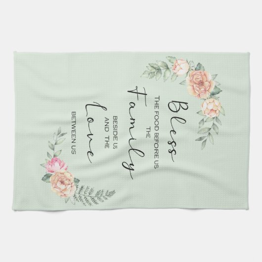 Segne das Essen vor dem Küchengebet Geschirrtuch (Horizontal)