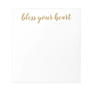 Segne Dein Herz Gold Schrift Notizblock