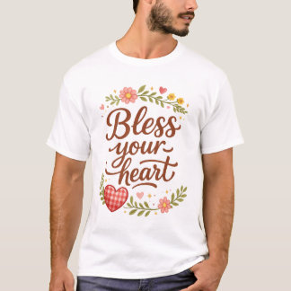 Segne Dein Herz – Grafik mit gemütlichem floralem T-Shirt