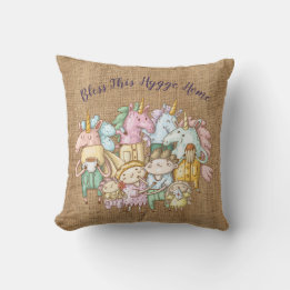 Segne diese HYGGE Zuhause Cosy Unicorn Family Burl Kissen