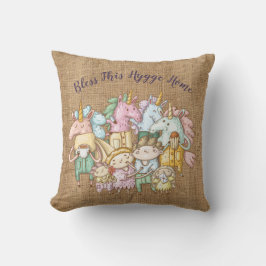 Segne diese HYGGE Zuhause Cosy Unicorn Family Burl Kissen