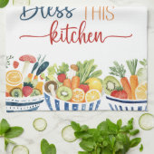 Segne diese Küche - Frisches Produkt dekorativ Geschirrtuch (Gefaltet)