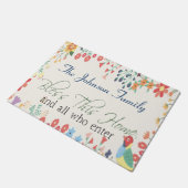 segne diese Zuhause, gib deinen eigenen Familienna Fußmatte (Schrägansicht)