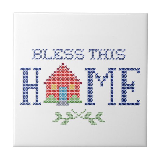 Segne diese Zuhause Keramik Fliese (Vorderseite)