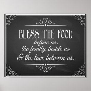 Segne dieses Essen für den Hochzeitsempfang Druck Poster