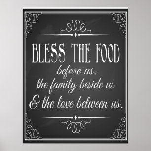 Segne dieses Essen für den Hochzeitsempfang Druck Poster