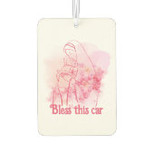 Segne dieses Haus Rosa Jungfrau Blumen Mary Jesus Autolufterfrischer (Rückseite)