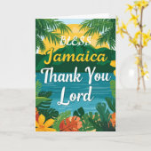 Segne Jamaika zum Erntedankfest Karte (Gelbe Blume)