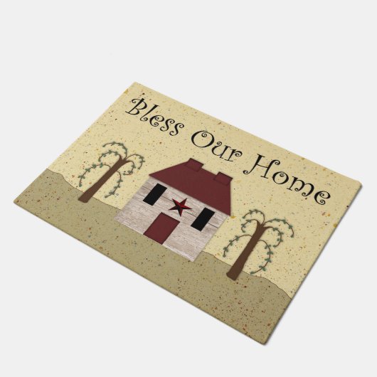 Segne unsere Zuhause Door Mat Fußmatte (Schrägansicht)