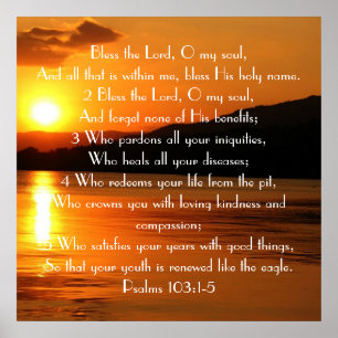 Segnen Sie den Lord Bible Verse Sunset Poster