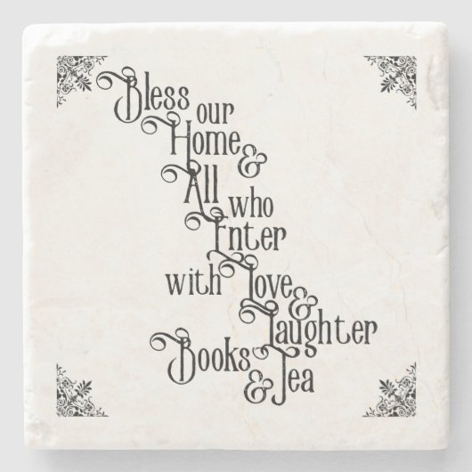 Segnen Sie unser Zuhause Steinuntersetzer (Vorderseite)