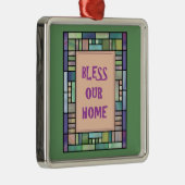Segnen Sie unsere Zuhause-Verzierung Silbernes Ornament (Rechts)