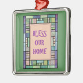 Segnen Sie unsere Zuhause-Verzierung Silbernes Ornament (Links)