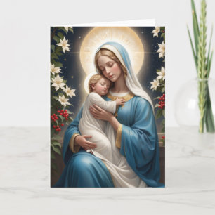 Segnende Jungfrau Maria Traditionell Katholisch Feiertagskarte
