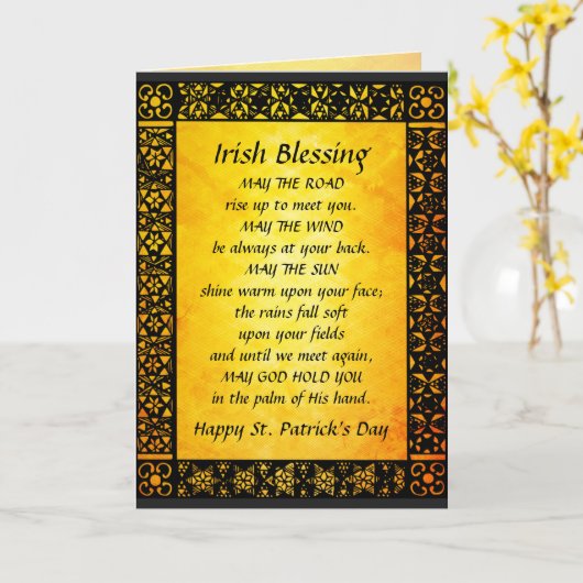 Segnendes Altirisch, St Patrick Tag Karte (Gelbe Blume)