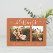 Segnung 2 Foto Template Weihnachtskarte Feiertagskarte (Stehend Vorderseite)