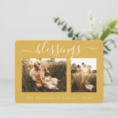 Segnung 2 Foto Template Weihnachtskarte Feiertagskarte (Stehend Vorderseite)