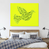 Segnung Taube, Inspiration Leinwand Neon gelb (Insitu (Schlafzimmer))