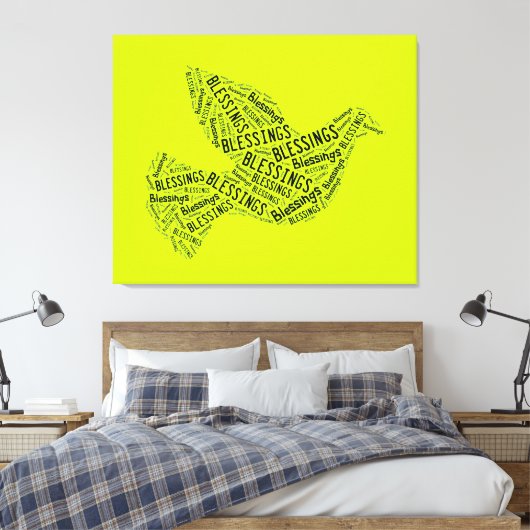 Segnung Taube, Inspiration Leinwand Neon gelb (Insitu (Schlafzimmer))